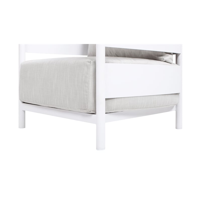 Rhodes 4pc Upholstered Teak & Aluminum Outdoor Patio Conversation Set Gray