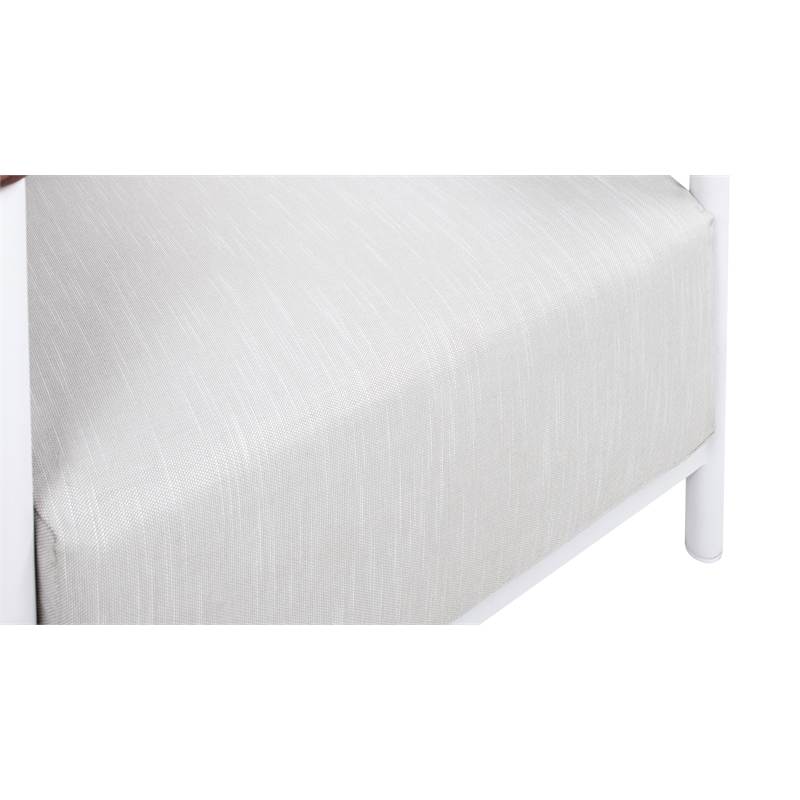 Rhodes 4pc Upholstered Teak & Aluminum Outdoor Patio Conversation Set Gray