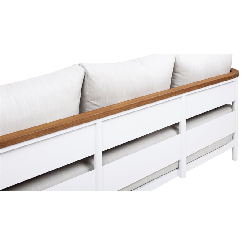 Rhodes 4pc Upholstered Teak & Aluminum Outdoor Patio Conversation Set Gray