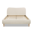 Roman Curved Headboard Upholstered Platform Bed Queen Light Beige Chenille