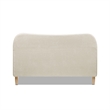Roman Curved Headboard Upholstered Platform Bed Queen Light Beige Chenille