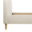 Roman Curved Headboard Upholstered Platform Bed Queen Light Beige Chenille