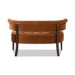 Jared Roll Arm Tufted Bench Settee Burnt Orange Performance Velvet