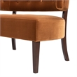 Jared Roll Arm Tufted Bench Settee Burnt Orange Performance Velvet