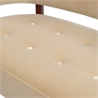 Jared Roll Arm Tufted Bench Settee Fawn Brown Performance Velvet