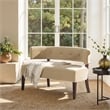 Jared Roll Arm Tufted Bench Settee Fawn Brown Performance Velvet