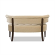 Jared Roll Arm Tufted Bench Settee Fawn Brown Performance Velvet