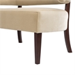 Jared Roll Arm Tufted Bench Settee Fawn Brown Performance Velvet