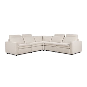 Camden 113&quot Wall Hugger Power Motion 5-Piece Modular Corner Sectional Sofa White