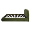 Archie Puffy Grounded Upholstered Platform Bed Olive Green Performance Velvet