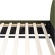 Archie Puffy Grounded Upholstered Platform Bed Olive Green Performance Velvet