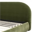 Archie Puffy Grounded Upholstered Platform Bed Olive Green Performance Velvet