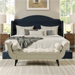 Alma Tufted Flared Arm Entryway Bench Taupe Polyester
