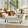 Alma Tufted Flared Arm Entryway Bench Taupe Polyester