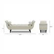 Alma Tufted Flared Arm Entryway Bench Taupe Polyester