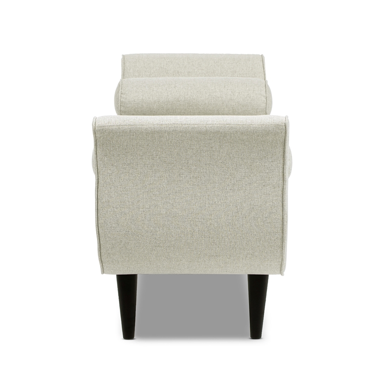 Alma Tufted Flared Arm Entryway Bench Taupe Polyester