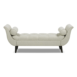 Alma Tufted Flared Arm Entryway Bench Taupe Polyester