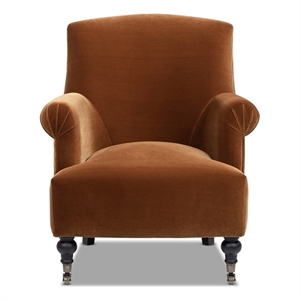 Eloise 30&quot Pleated Sock Arm Accent Armchair Burnt Orange Performance Velvet