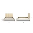 Toscana Queen Upholstered Cane Back Platform Bed Antique White Polyester
