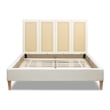 Toscana Queen Upholstered Cane Back Platform Bed Antique White Polyester
