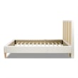 Toscana Queen Upholstered Cane Back Platform Bed Antique White Polyester