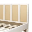 Toscana Queen Upholstered Cane Back Platform Bed Antique White Polyester