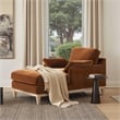 Pasadena Modern Farmhouse Chaise Lounge Chair Burnt Orange Performance Velvet