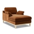 Pasadena Modern Farmhouse Chaise Lounge Chair Burnt Orange Performance Velvet