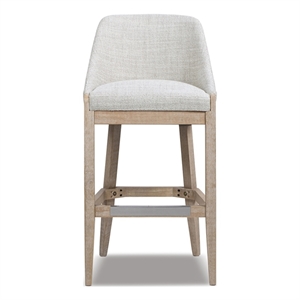 Newport 30.5&quot Coastal Curved Back Upholstered Barstool Two-Tone Neutral Gray