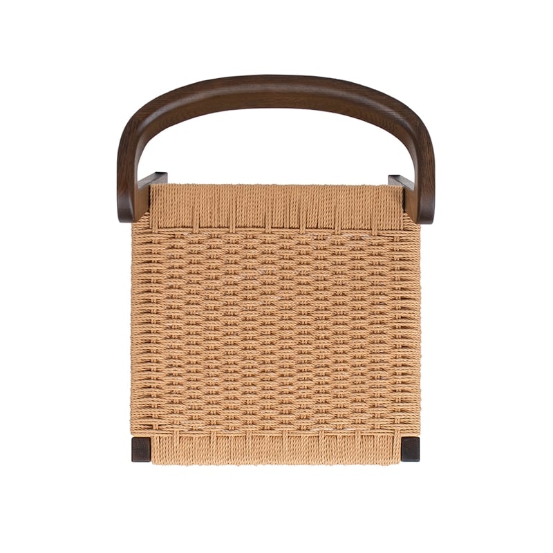 Capri Woven Seat Oak Wood Dining Chair Dark Brown