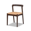 Capri Woven Seat Oak Wood Dining Chair Dark Brown