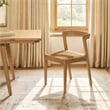 Capri Woven Seat Oak Wood Dining Chair Natural Brown