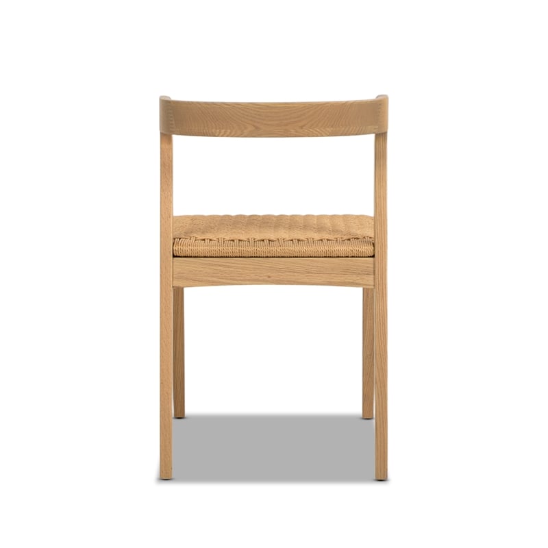 Capri Woven Seat Oak Wood Dining Chair Natural Brown