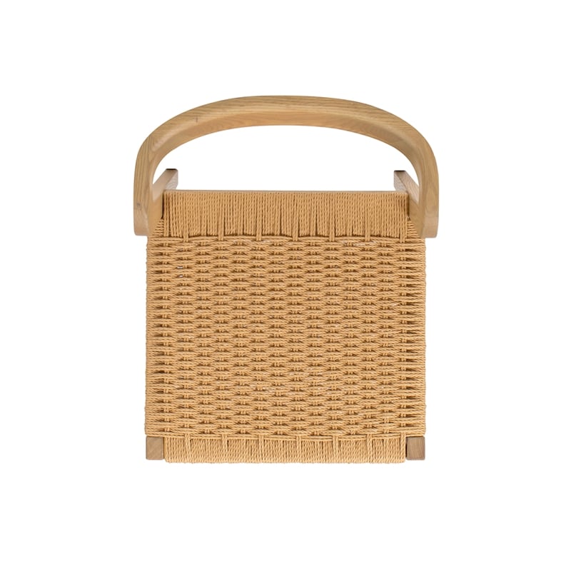 Capri Woven Seat Oak Wood Dining Chair Natural Brown