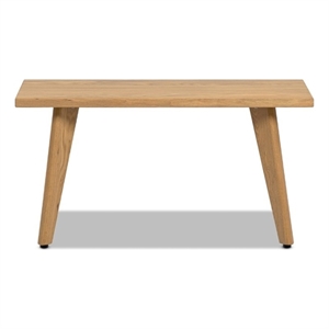 Capri 35.5&quot Solid Red Oak Wood Bench Natural Brown Red Oak