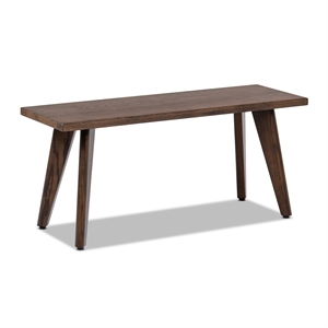 Capri 41.5&quot Solid Red Oak Wood Bench Dark Brown Red Oak