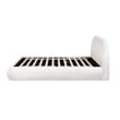 Archie Puffy Grounded Upholstered Platform Bed Almond White Chenille