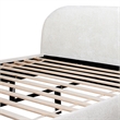 Archie Puffy Grounded Upholstered Platform Bed Almond White Chenille