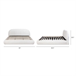 Archie Puffy Grounded Upholstered Platform Bed Almond White Chenille