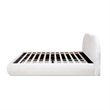 Archie Puffy Grounded Upholstered Platform Bed Almond White Chenille