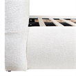 Archie Puffy Grounded Upholstered Platform Bed Almond White Chenille