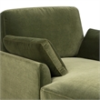 Pasadena Modern Farmhouse Chaise Lounge Chair Olive Green Performance Velvet