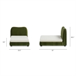 Roman Upholstered Modern Small to Medium Pet Bed Olive Green Performance Velvet