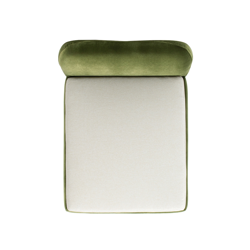 Roman Upholstered Modern Small to Medium Pet Bed Olive Green Performance Velvet