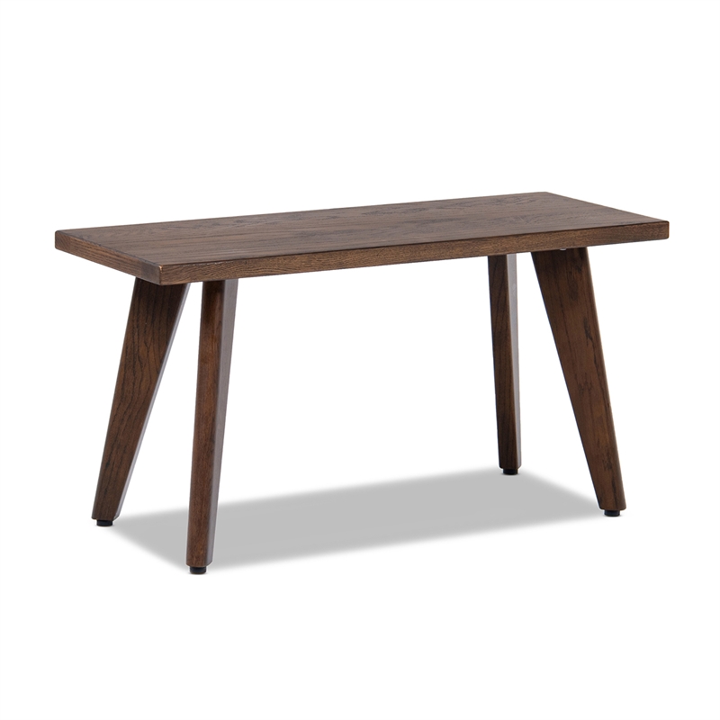 Capri Solid Oak Wood 6-Piece Extendable Leaf Dining Set Dark Brown Red Oak