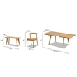 Capri Solid Oak Wood 6-Piece Extendable Leaf Dining Set Natural Brown Red Oak