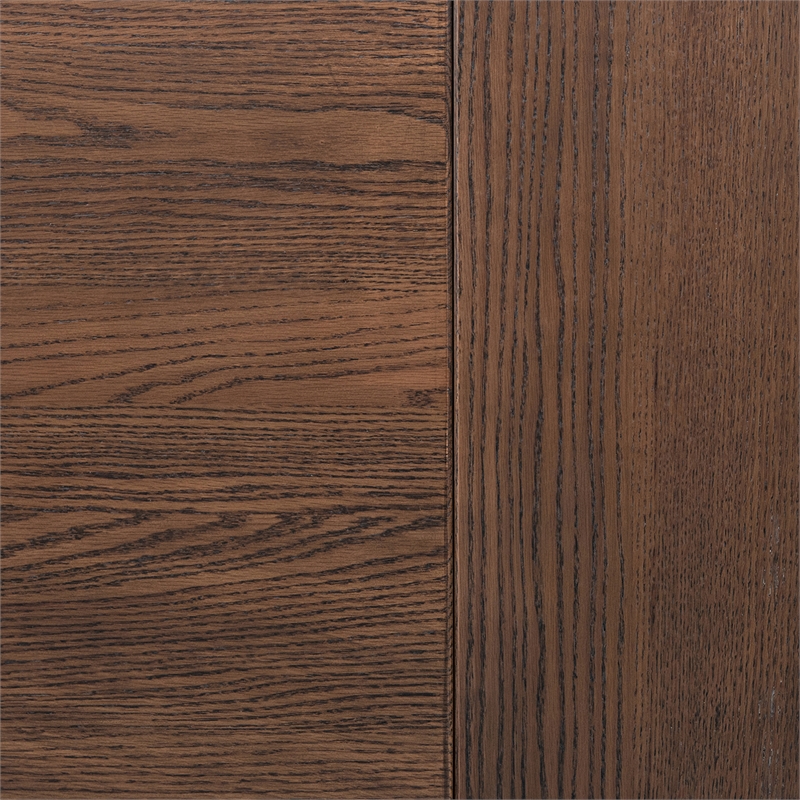 Capri Solid Oak Wood 7-Piece Extendable Leaf Dining Set Dark Brown Red Oak