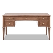 Dauphin Gold Accent 5-Drawer Wood Executive Desk Brown Ash Wood & Veneer