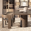 Soren Reclaimed Elm Sculptural Accent Curved Dining Chair Medium-Dark Brown