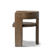 Soren Reclaimed Elm Sculptural Accent Curved Dining Chair Medium-Dark Brown